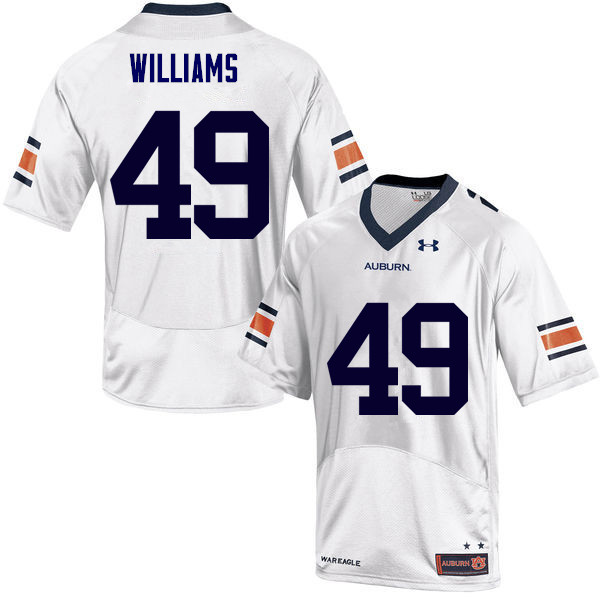 Auburn Tigers Men's Darrell Williams #49 White Under Armour Stitched College NCAA Authentic Football Jersey BGV2674UW